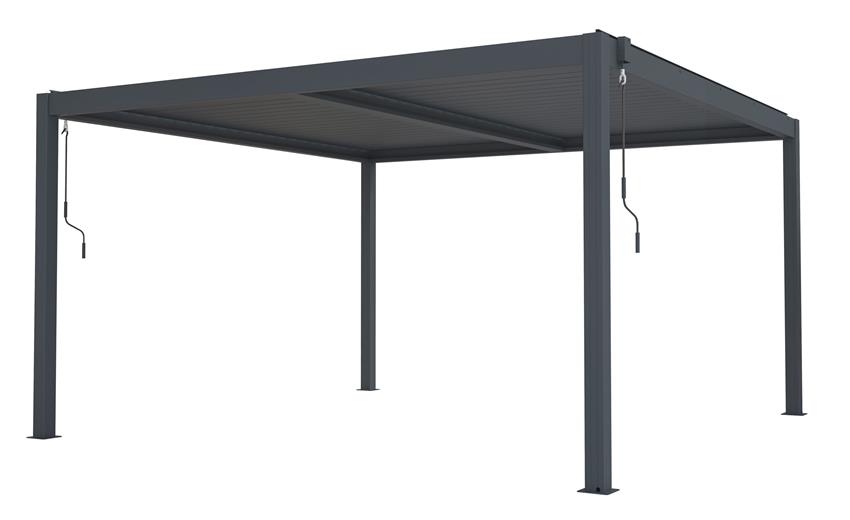 Bioklimatikus pergola G21 Austin 4x4 m, antracit színű alumínium